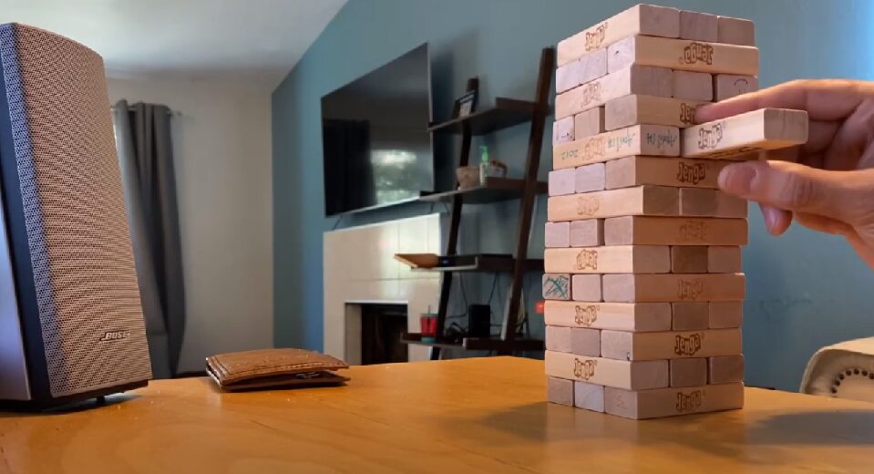 A Jenga tower can be a useful tool to remind yourself to do one small step of self care