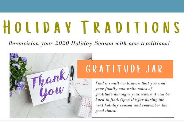Re-envision your 2020 holiday season with new traditions, like a gratitude jar