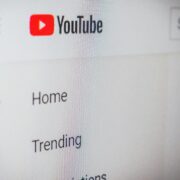 A close up image of the YouTube home page
